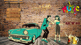 酒吧啤酒背景墙