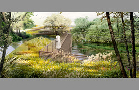 公园木栈道景观效果图