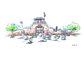 秦代古城墙残损大门