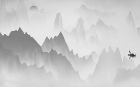 中式水墨山水 山水情 水墨画