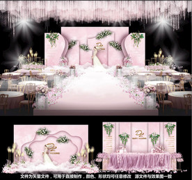 大理石婚礼粉色婚礼