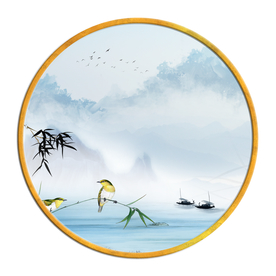 中国风   抽象山水画 大厅装