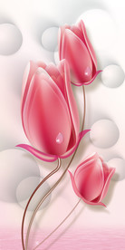 3D时尚郁金香玄关背景