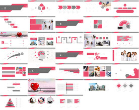 通用粉色护士ppt大气模板