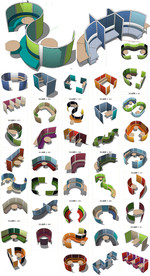 移动办公椅桌SU模型