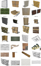 背景墙材料SU模型