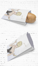 通用美女防油小吃纸袋展开图