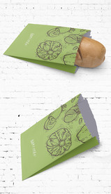 手绘美食油纸袋小吃包装展开图