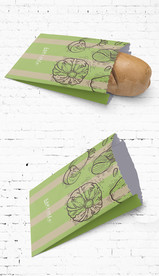 手绘美食油纸袋小吃包装展开图