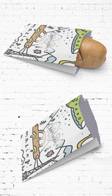 可爱卡通油纸袋小吃包装展开图