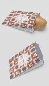 动感水墨油纸袋小吃包装展开图