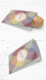 可爱卡通油纸袋小吃包装展开图