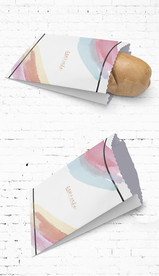 动感水墨油纸袋小吃包装展开图