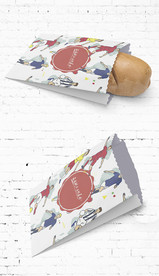 可爱卡通油纸袋小吃包装展开图