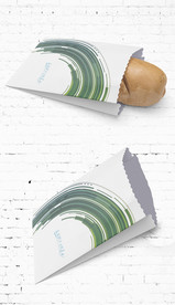 动感水墨油纸袋小吃包装展开图