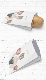 通用美女防油小吃纸袋展开图