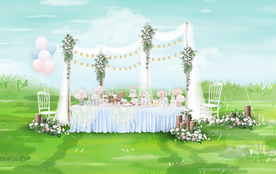 户外婚礼甜品区