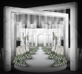 白色大理石婚礼仪式区