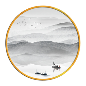 中国风   抽象山水画 大厅装