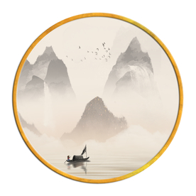 中国风   抽象山水画 大厅装