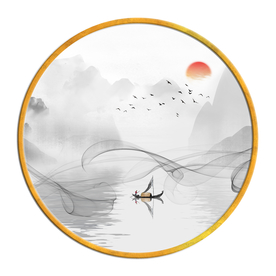 中国风   抽象山水画 大厅装