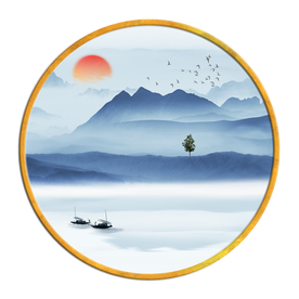 中国风   抽象山水画 大厅装