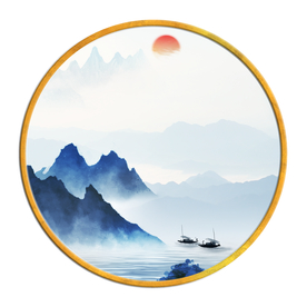 中国风   抽象山水画 大厅装