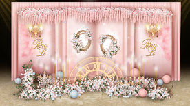 粉色婚礼留影区