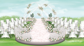 白色系户外婚礼仪式区