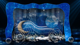 蓝色星空婚礼迎宾区