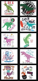 趣味可爱卡通恐龙印花图案