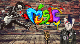 摇滚音乐工装背景墙