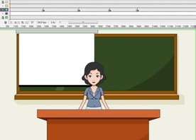 带演示屏幕的老师黑板讲课画面