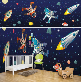 宇宙太空星空儿童背景墙