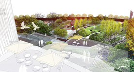 拼接风景观鸟瞰图PSD