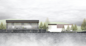 暗黑系景观建筑剖面图PSD