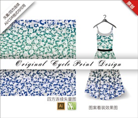 原创手绘涂鸦几何体豹纹循环图案