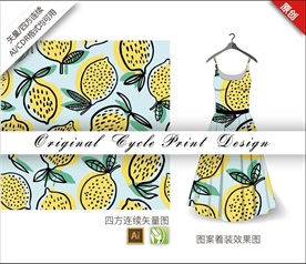 原创手绘线条色块抽象循环图案