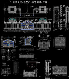 欧式铁艺大门图纸