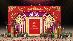 红金色婚礼迎宾区