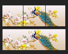 金色孔雀装饰画