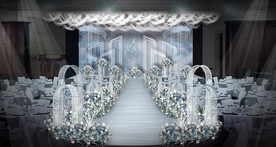 灰蓝色婚礼仪式区