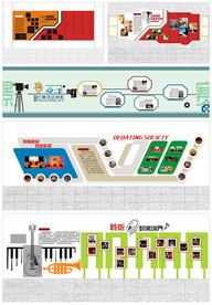 校园文化音乐摄影辩论主题墙面