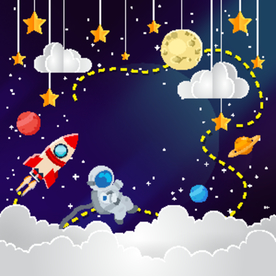 卡通太空矢量图