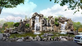 灵璧石假山水系效果图