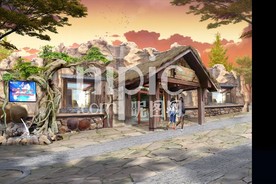 生态酒店门头景观装饰方案效果图