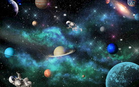 星空月亮唯美背景墙吊顶天顶壁画