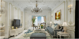 白色欧式客厅模型附带高清效果图