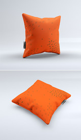 奢华橙色印花图案手绘抱枕