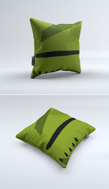 绿色典雅印花图案手绘抱枕